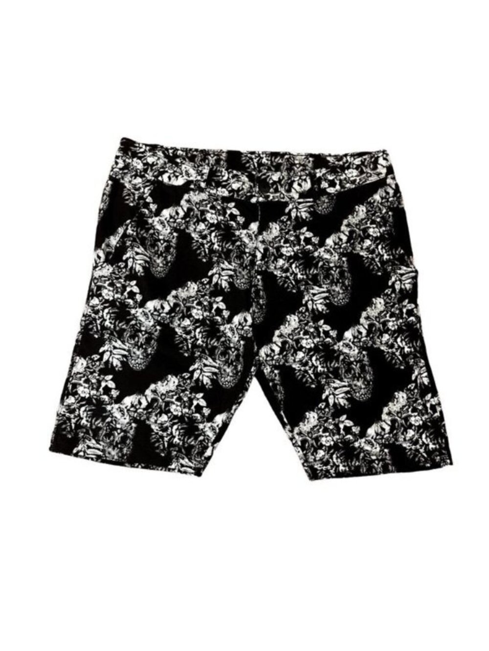 Blue Gear Men's Floral Skull Patterned Black Shorts sz 32